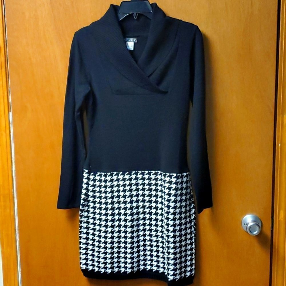Venus knit, houndstooth dress, sm